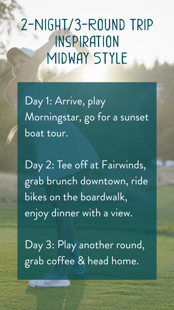 Golf trip itinerary Parksville, BC.
