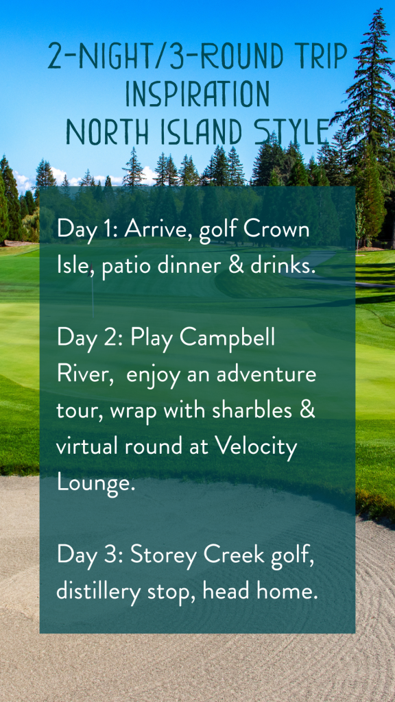 Golf trip itinerary Comox and Campbell River, BC.