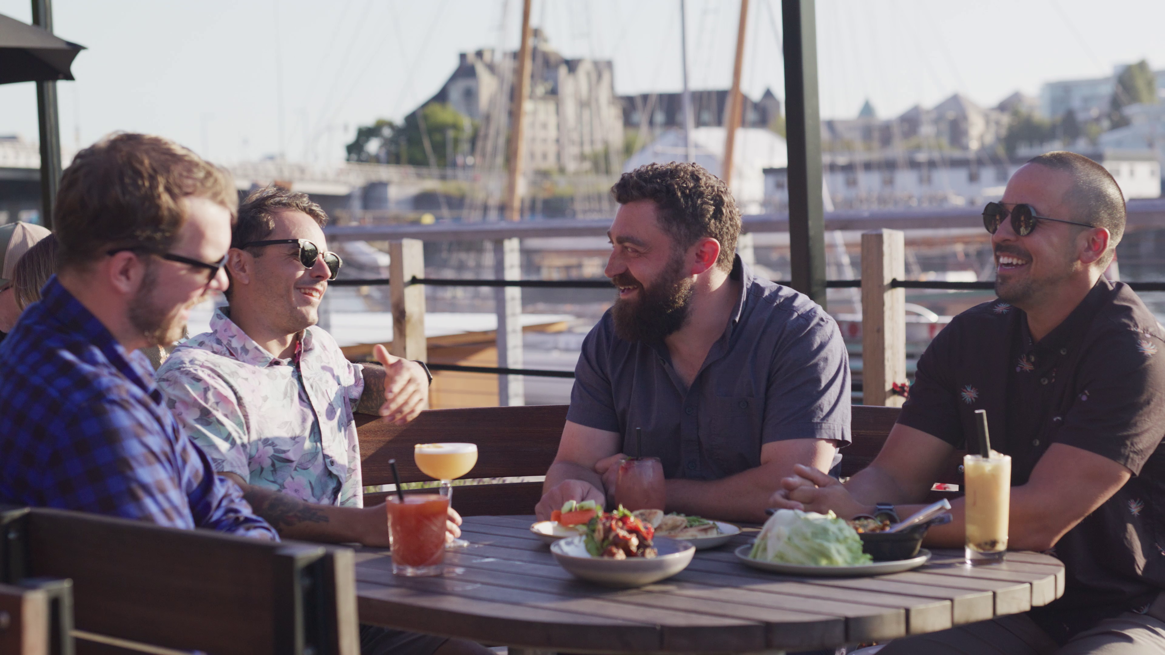 Group of friend enjoying the patio at Craft in Victoria BC